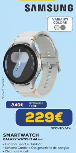 Euronics SAMSUNG Smartwatch galaxy watch 7.44 mm offerta