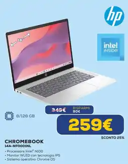 Euronics hp CHROMEBOOK 14A-NFO001NL offerta