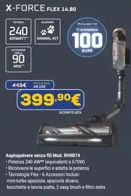 Euronics Rowenta Aspirapolvere senza fili Mod. RH9B74 offerta