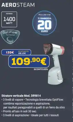 Euronics AEROSTEAM Stiratore verticale Mod. DR9814 offerta