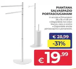 Progress Piantana salvaspazio portasciugamani offerta