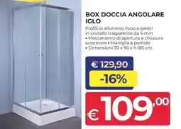 Progress Box doccia angolare iglo offerta