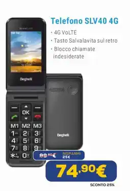 Euronics Beghelli Telefono SLV40 4G offerta