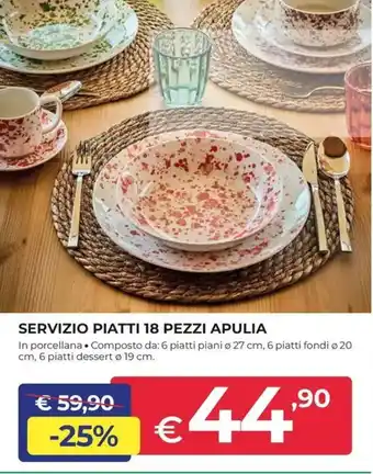 Servizio piatti 18 pezzi apulia