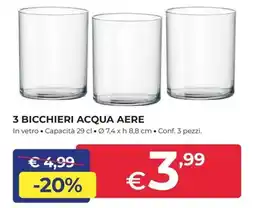 Progress 3 bicchieri acqua aere offerta