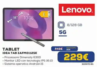 Euronics Lenovo TABLET IDEA TAB ZAFM0112SE offerta