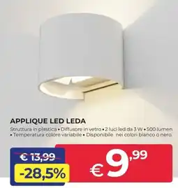 Progress Applique led leda offerta
