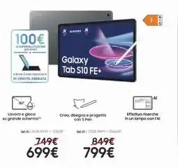 Euronics SAMSUNG Galaxy Tab S10 FE+ offerta