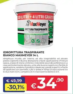 Progress Idropittura traspirante bianco MAXMEYER offerta