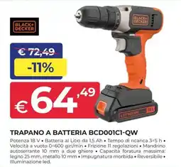 Progress TRAPANO A BATTERIA BCD001C1-QW offerta