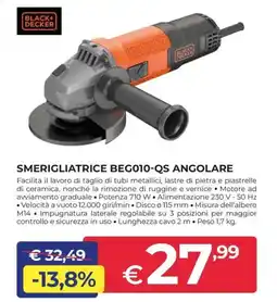 Progress BLACK+ DECKER SMERIGLIATRICE BEG010-QS ANGOLARE offerta