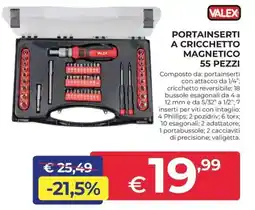 Progress Valex portainserti a cricchetto magnetico 55 pezzi offerta
