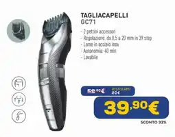Euronics Panasonic Tagliacapelli GC71 offerta
