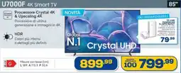 Euronics Samsung U7000F 4K Smart TV 85" offerta