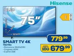 Euronics Hisense SMART TV 4K 75E79Q offerta