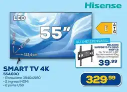 Euronics Hisense SMART TV 4K 55A69Q offerta