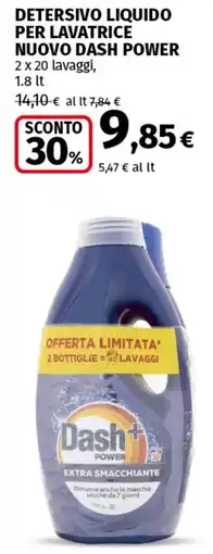 Coop Superstore Detersivo liquido per lavatrice nuovo DASH POWER offerta