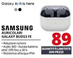 Comet SAMSUNG AURICOLARI GALAXY BUDS3 FE offerta