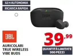 Comet JBL Auricolari true wireless vibe buds offerta