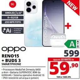 Comet oppo RENO15 + BUDS 3 SMARTPHONE offerta