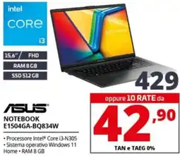 Comet ASUS NOTEBOOK E1504GA-BQ834W offerta