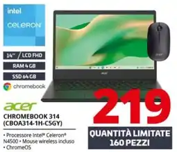 Comet acer CHROMEBOOK 314 (CBOA314-1H-C5GY) offerta