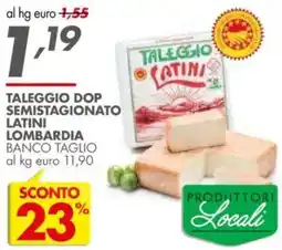 Italmark Taleggio dop semistagionato latini lombardia banco taglio offerta