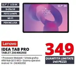 Comet Lenovo IDEA TAB PRO TABLET ZAE40020SE offerta