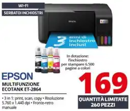 Comet EPSON MULTIFUNZIONE ECOTANK ET-2864 offerta