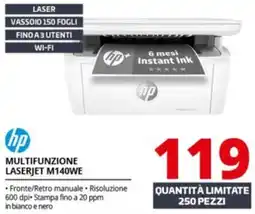 Comet hp MULTIFUNZIONE LASERJET M140WE offerta
