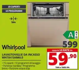 Comet Whirlpool LAVASTOVIGLIE DA INCASSO WH71A15AM6L0 offerta