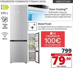 Comet LG FRIGORIFERO COMBINATO FIT&MAX GBBS727CMB offerta