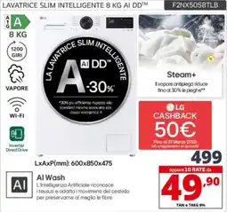 Comet LG LAVATRICE SLIM INTELLIGENTE AI DDTM F2NX50S8TLB offerta