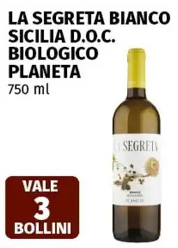 Coop Superstore La segreta bianco sicilia d.o.c. biologico planeta offerta