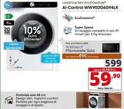 Comet SAMSUNG Lavatrice Slim EcoDosatore Ai-Control WW90DG6G94LK offerta