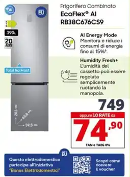 Comet SAMSUNG Frigorifero Combinato EcoFlex Al RB38C676CS9 offerta