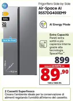 Comet SAMSUNG Frigorifero Side by Side Air-Space Al RS57DG400EM9 offerta