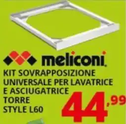 Comet Meliconi kit sovrapposizione universale per lavatrice e asciugatrice torre style L60 offerta