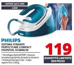 Comet PHILIPS SISTEMA STIRANTE PERFECTCARE COMPACT ESSENTIAL GC6840/20 offerta
