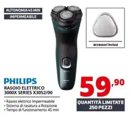 Comet PHILIPS RASOIO ELETTRICO 3000X SERIES X3052/00 offerta