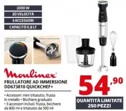 Comet Moulinex FRULLATORE AD IMMERSIONE DD673810 QUICKCHEF+ offerta