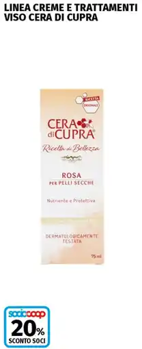 Coop Superstore Linea creme e trattamenti viso CERA DI CUPRA offerta
