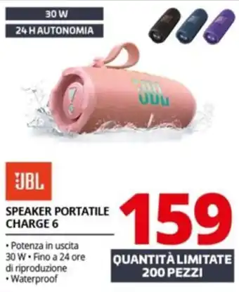 Comet Jbl speaker portatile charge 6 offerta