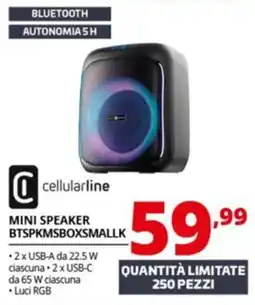 Comet Cellularline mini speaker BTSPKMSBOXSMALLK offerta