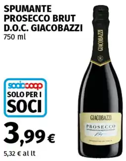 Coop Superstore Spumante prosecco brut d.o.c. GIACOBAZZI offerta