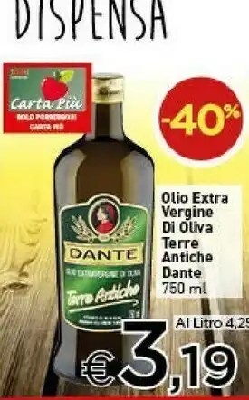 Crai Dante - olio extra vergine di oliva 750 g(ml) offerta