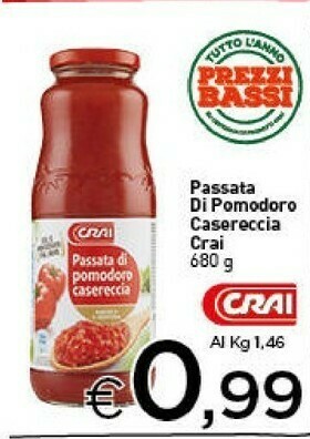 Crai Crai passata di pomodoro casereccia offerta
