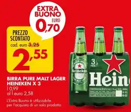 Italmark Birra pure malt lager HEINEKEN X 3 offerta