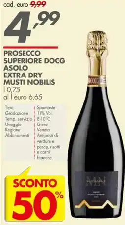 Italmark Prosecco superiore docg asolo extra dry musti NOBILIS offerta