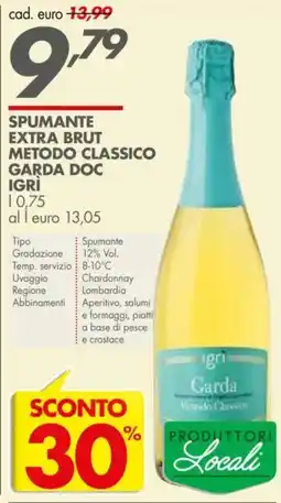Italmark Spumante extra brut metodo classico garda DOC IGRÌ offerta